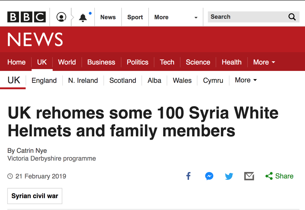 Screen shot of BBC news article