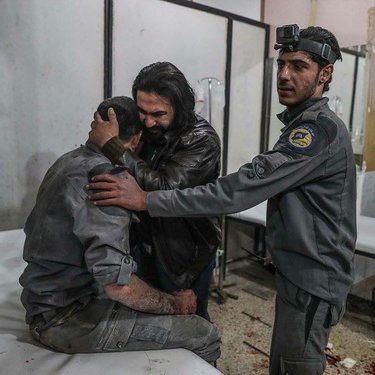 Harrowing scenes following an attack on a centre in Eastern Ghouta